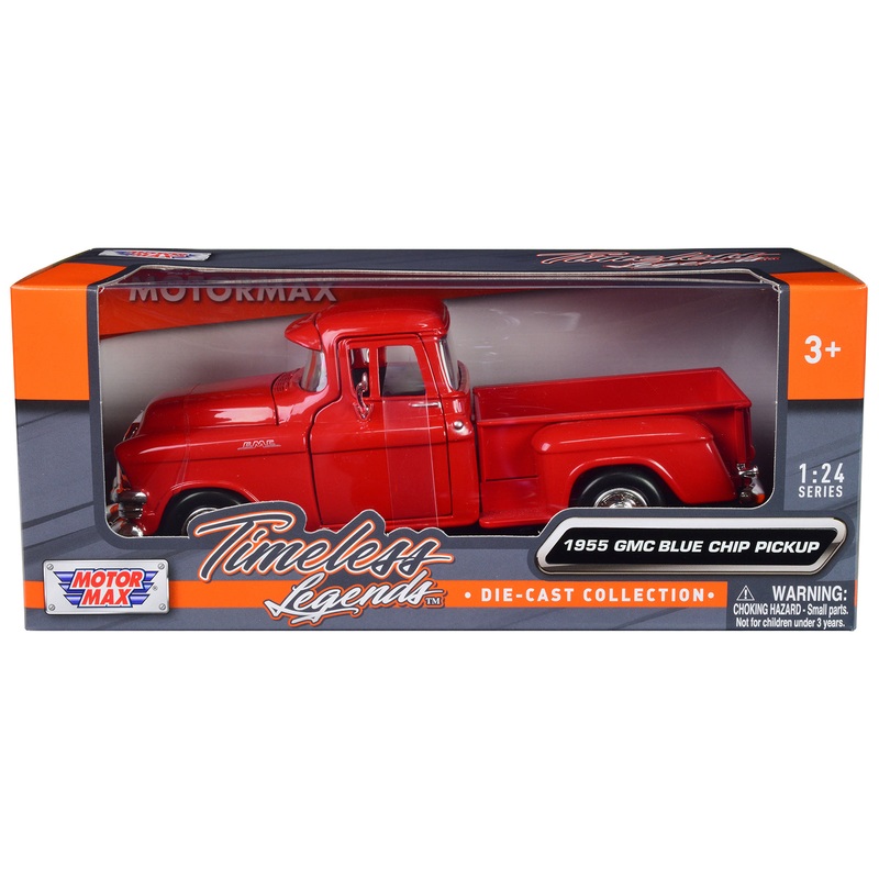 1955 GMC Blue Chip Pickup Truck Red “Timeless Legends” Series 1/24 Diecast Model Car by Motormax