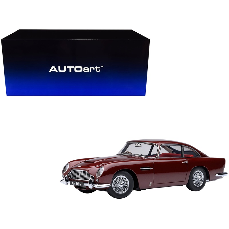 Aston Martin DB5 RHD (Right Hand Drive) Dubonnet Rosso Red Metallic 1/18 Model Car by Autoart
