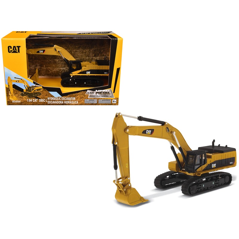 CAT Caterpillar 385C L Hydraulic Excavator Yellow “Play & Collect!” Series 1/64 Diecast Model by Diecast Masters