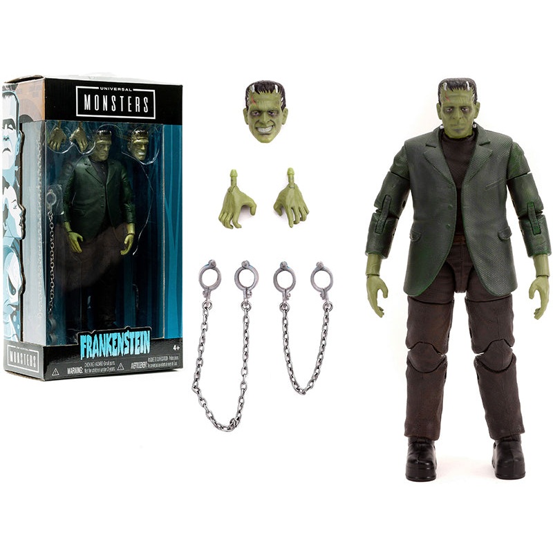 Frankenstein 7″ Moveable Figurine with Chains and Alternate Head and Hands “Universal Monsters” Series by Jada