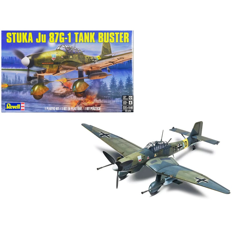 Level 4 Model Kit Junkers STUKA JU 87G-1 Tank Buster Bomber Aircraft 1/48 Scale Model by Revell