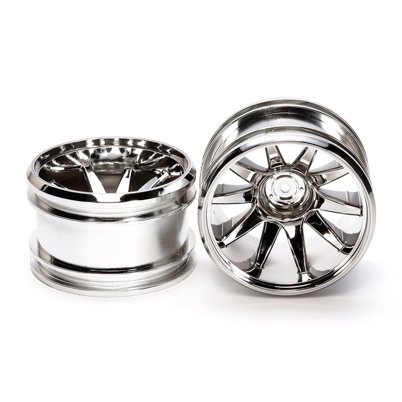 Tamiya – GF01 Chrome 10-Spoke Wheels
