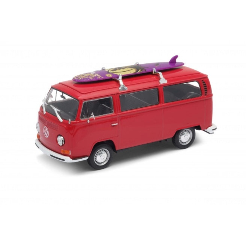 Welly – 1/24 Volkswagen Bus T2 With Surfboard 1972 (Red)