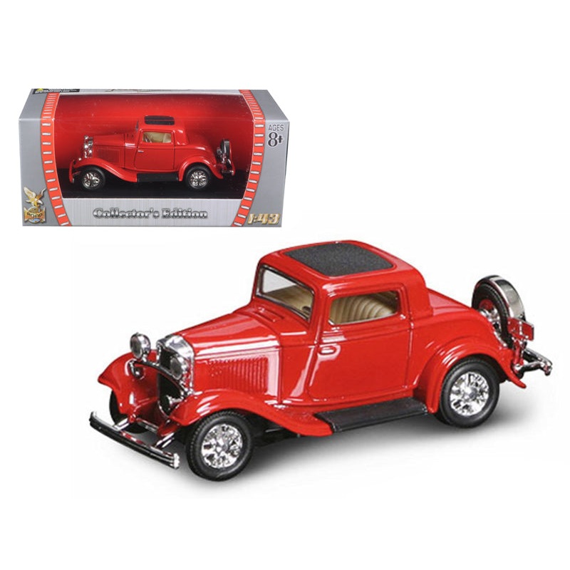 1932 Ford 3-Window Coupe Red 1/43 Diecast Model Car by Road Signature
