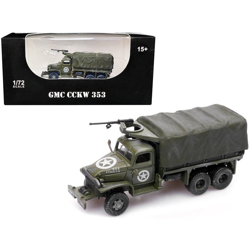 GMC CCKW 353 Truck With Mounted Gun Olive Drab “4734511-S” US Army World War II 1/72 Diecast Model by Legion