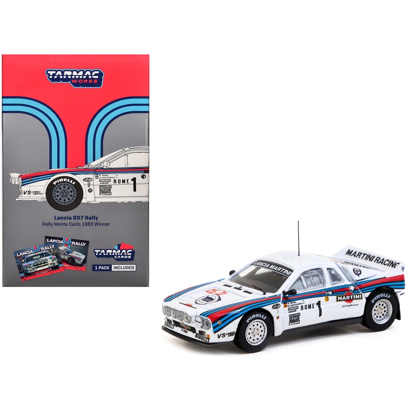 Lancia 037 Rally #1 Walter Rohrl – Christian Geistdorfer “Martini Racing” Winner “Rallye Monte-Carlo” (1983) “Hobby64+” Series 1/64 Diecast Model Car by Tarmac Works