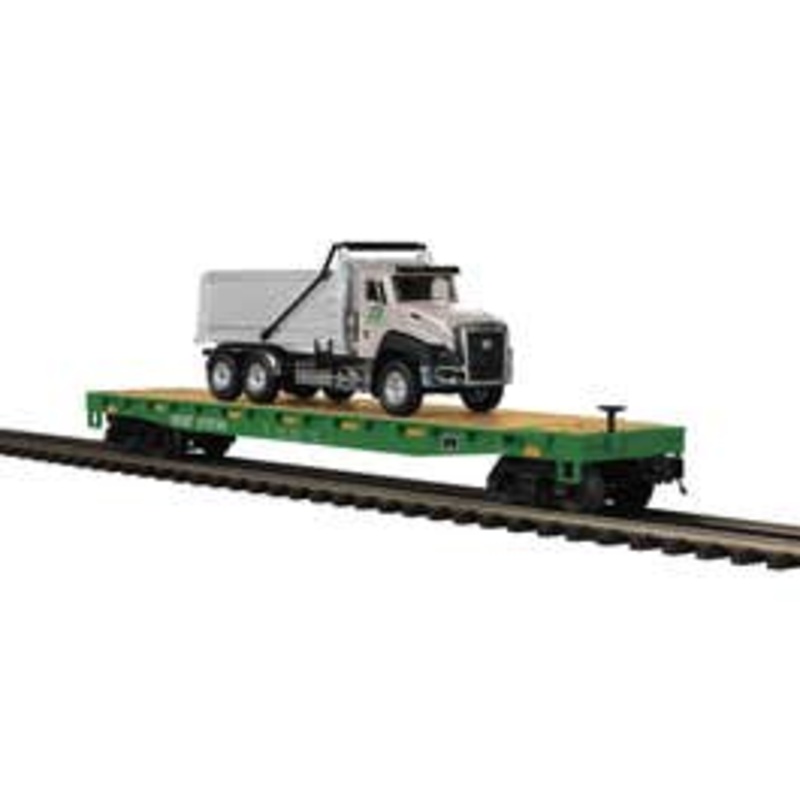 MTH 20-95846  O BNSF Flat Car with Dump Truck