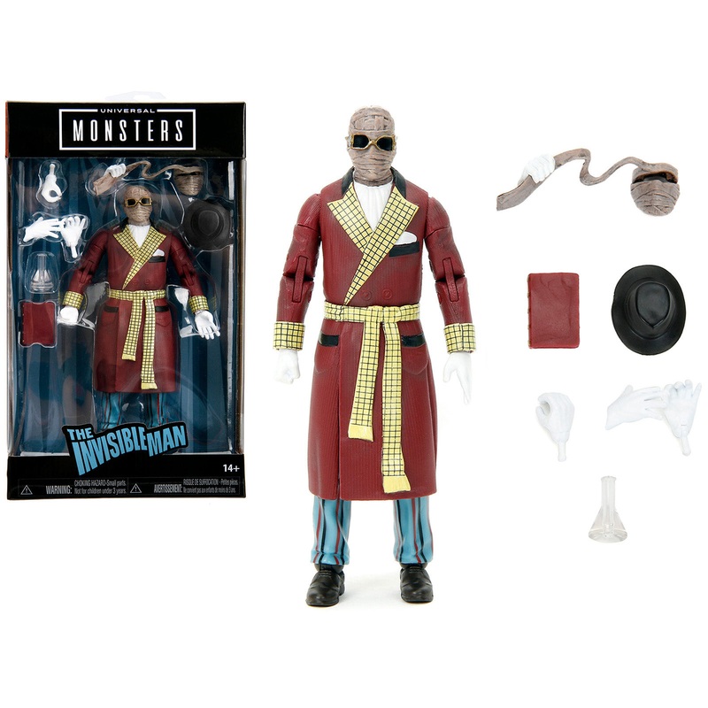 The Invisible Man 6″ Moveable Figure with Accessories and Alternate Head and Hands “Universal Monsters” Series by Jada