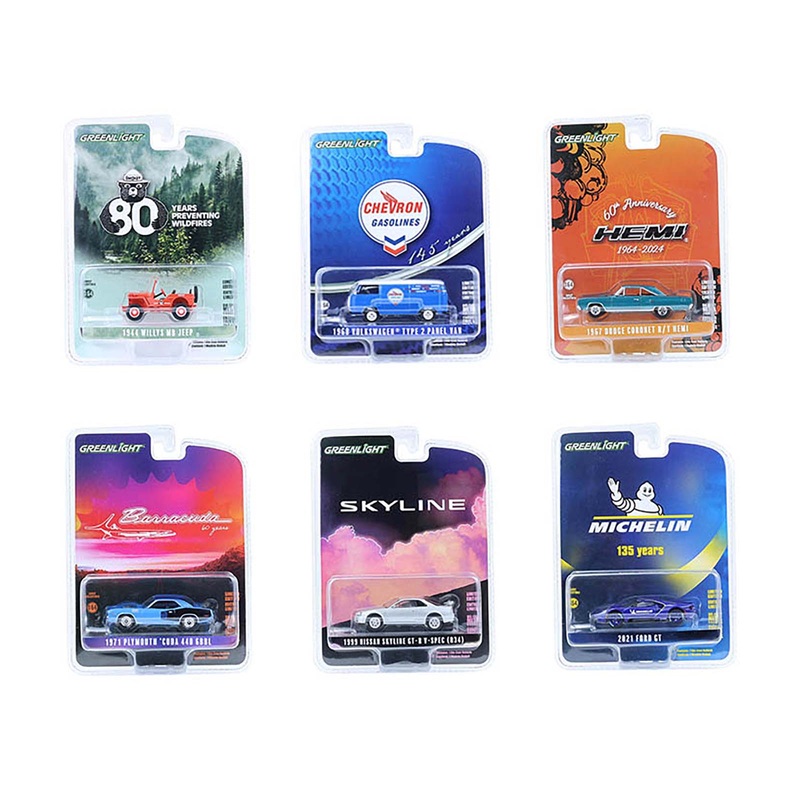 “Anniversary Collection” Set of 6 pieces Series 17 1/64 Diecast Model Cars by Greenlight