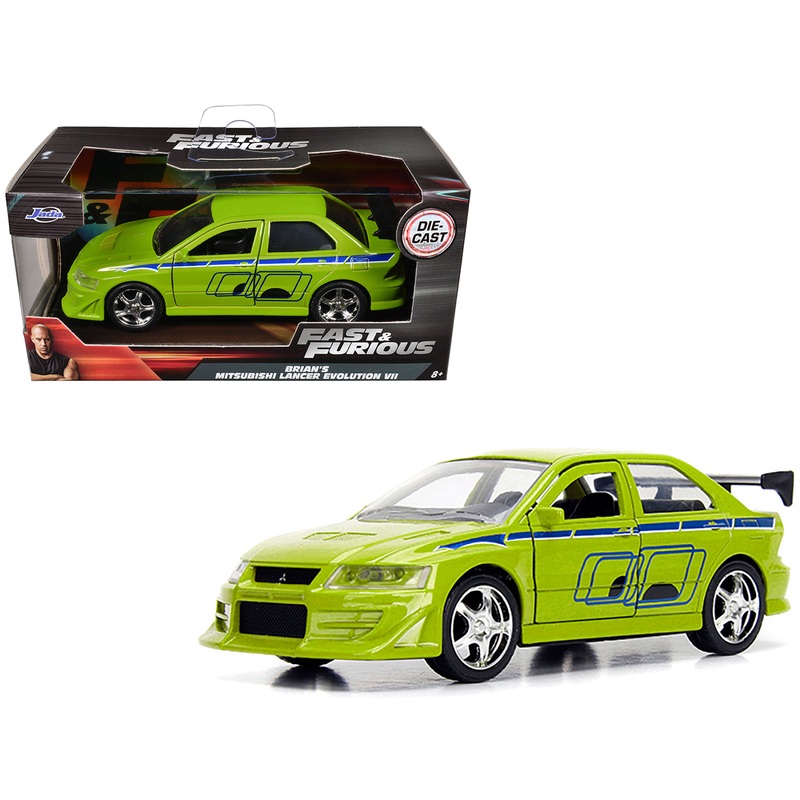 Brian’s Mitsubishi Lancer Evolution VII Green “Fast & Furious” Movie 1/32 Diecast Model Car by Jada