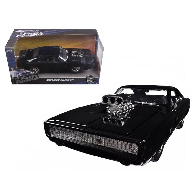 Dom’s 1970 Dodge Charger R/T Black “Fast & Furious 7” (2015) Movie 1/24 Diecast Model Car by Jada