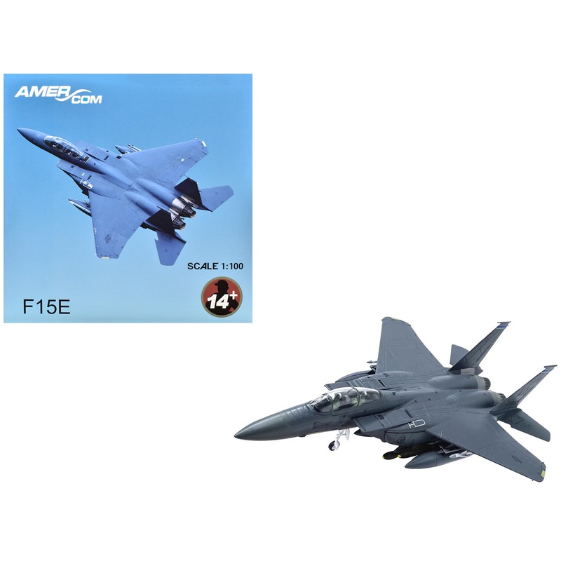 McDonnell Douglas F-15E Strike Eagle Aircraft “492nd Fighter Squadron 48th Fighter Wing RAF Lakenheath England” (2020) United States Air Force Europe 1/100 Diecast Model Airplane