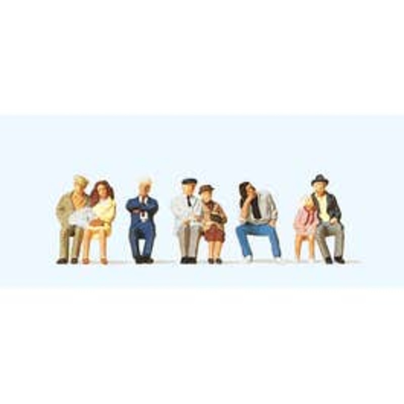 Preiser 10384  HO Bus Passengers Sitting #1 7 pcs