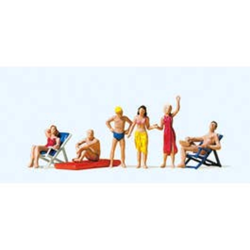 Preiser 10428  HO Beachgoers Sit/Stand 6 pcs