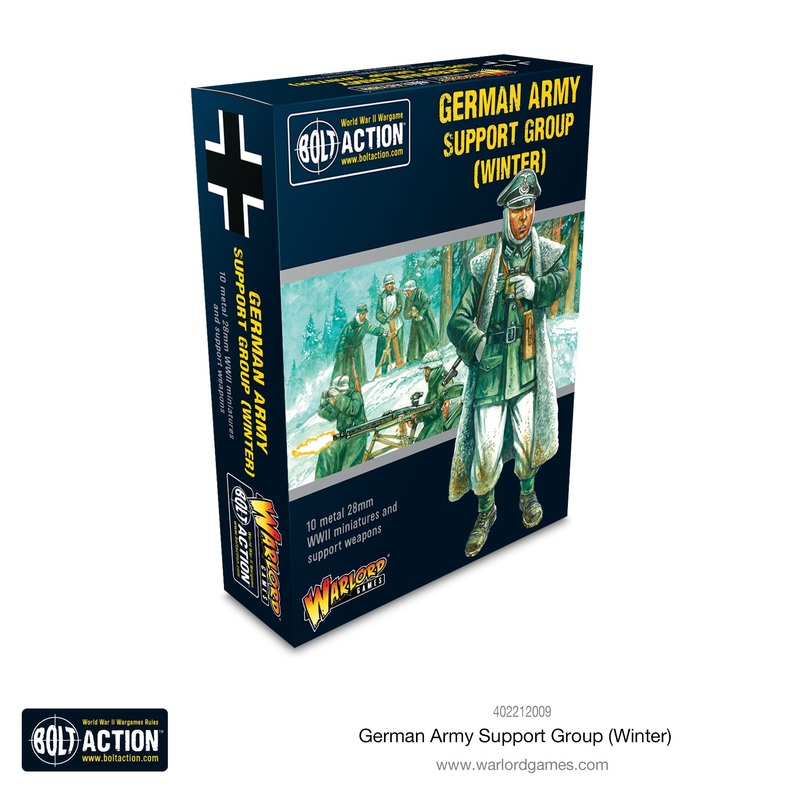 Warlord – Bolt Action: German Army Support Group (Winter)(HQ & Mortar & MMG) (Metal)