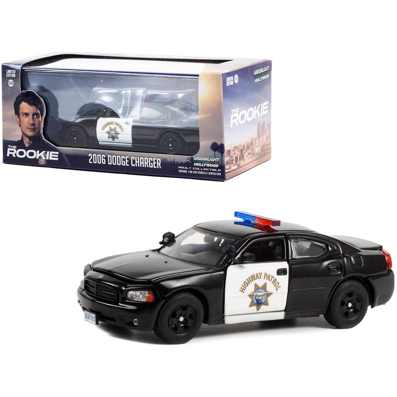 2006 Dodge Charger Police CHP (California Highway Patrol) Black “The Rookie” (2018-Current) TV Series 1/43 Diecast Model Car by Greenlight