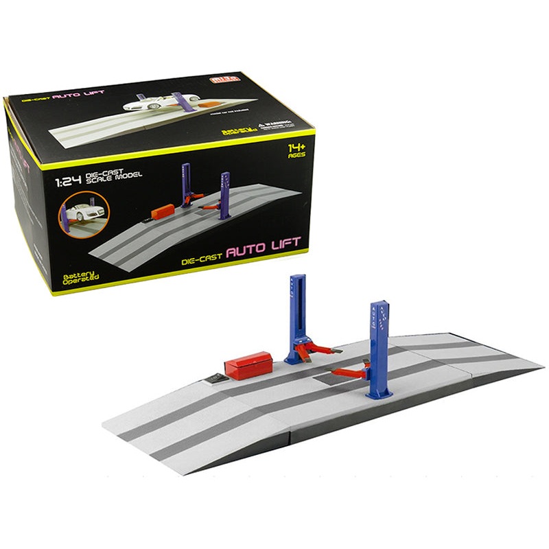 Battery Operated Two Post Auto Lift for 1/24 Scale Diecast Model Cars