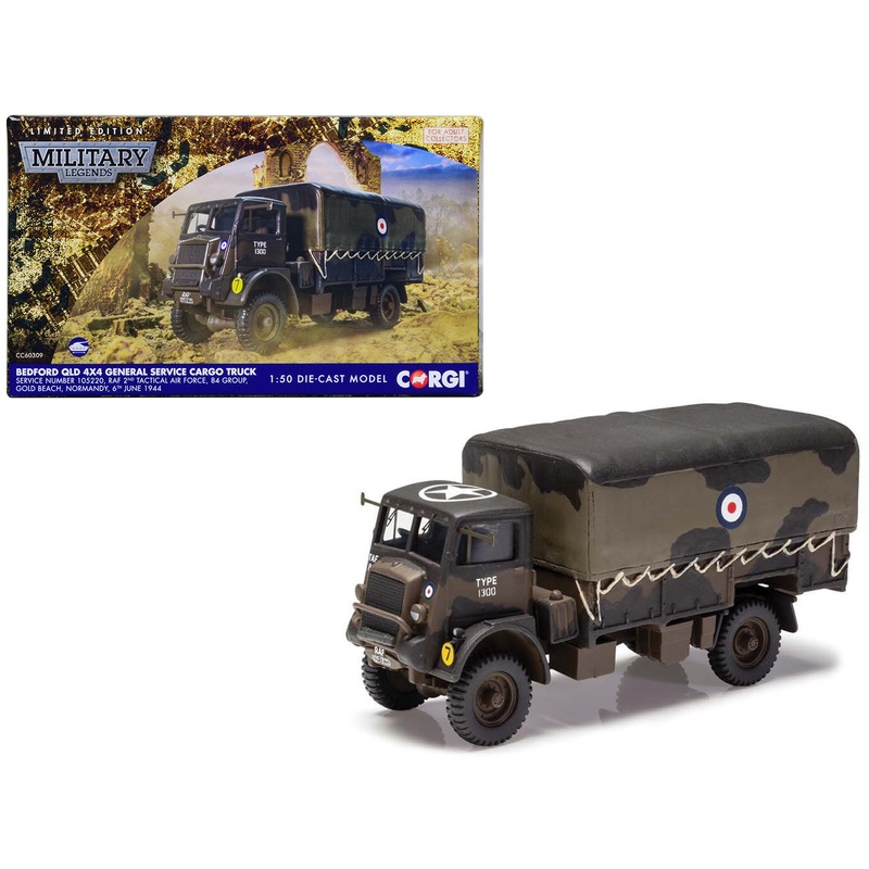 Bedford QLD 4X4 General Service Cargo Truck “2nd Tactical Air Force 84 Group Normandy” (1944) British Royal Air Force “Military Legends” Series 1/50 Diecast Model by Corgi