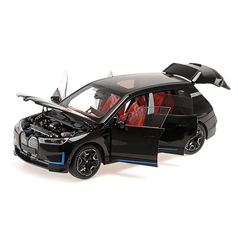 BMW iX Black Metallic 1/18 Diecast Model Car by Minichamps