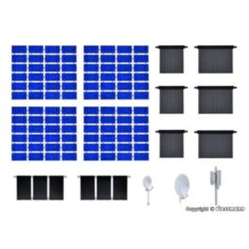 Kibri 38602  HO Deco set Solar, photovoltaic and tube units