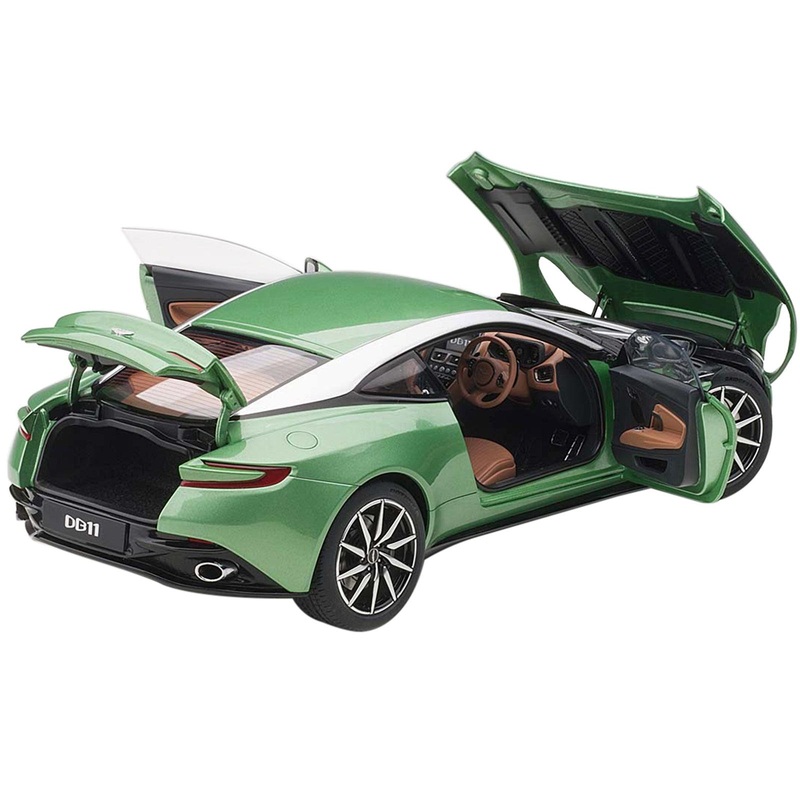 Aston Martin DB11 RHD (Right Hand Drive) Apple Tree Green Metallic 1/18 Model Car by Autoart