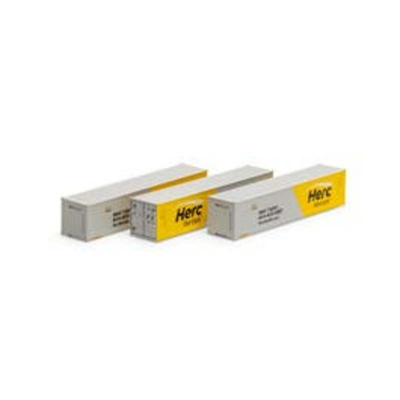 Athearn 20108 N 40ft Low Cube Container – Herc Rentals (3 pack)