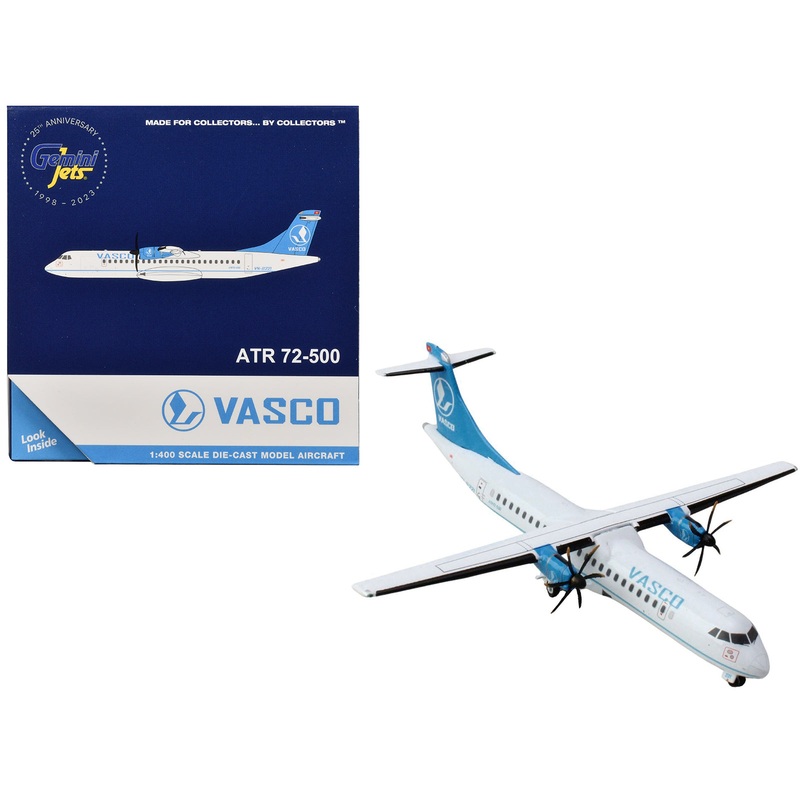 ATR 72-500 Commercial Aircraft “VASCO (Vietnam Air Services Company)” (VN-B221) White with Blue Tail 1/400 Diecast Model Airplane by GeminiJets