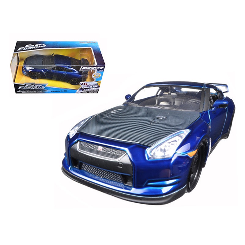 Brian’s 2009 Nissan GTR R35 Blue “Fast & Furious 7” Movie 1/24 Diecast Model Car by Jada