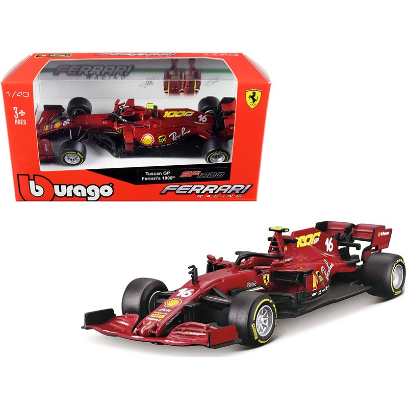 Ferrari SF1000 #16 Charles Leclerc Tuscan GP Formula One F1 (2020) “Ferrari’s 1000th Race” 1/43 Diecast Model Car by Bburago
