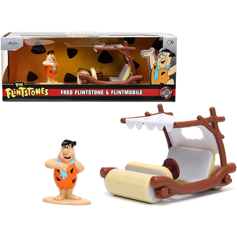 Flintmobile with Fred Flintstone Diecast Figurine “The Flintstones” “Hollywood Rides” Series 1/32 Diecast Model Car by Jada