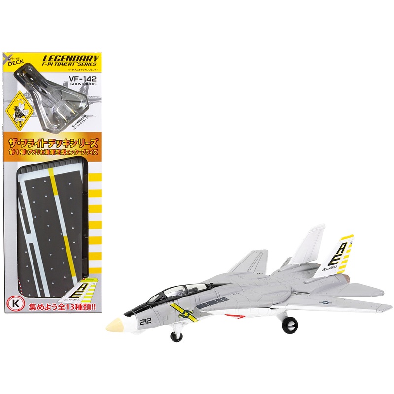 Grumman F-14B Tomcat Fighter Aircraft “VF-142 Ghostriders” and Section K of USS Enterprise (CVN-65) Aircraft Carrier Display Deck “Legendary F-14 Tomcat” Series 1/200 Diecast Model by Forces of Valor
