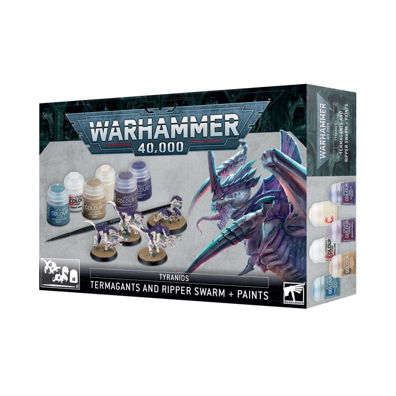 GW – Warhammer 40k Tyranids: Termagants and Ripper Swarm + Paints Set  (60-13)