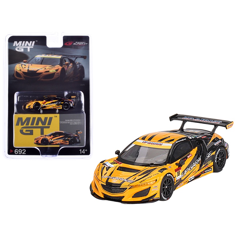 Honda NSX GT3 EVO22 #18 Takashi Kobayashi – Syun Koide “Team UpGarage” “Super GT Series” (2023) Limited Edition 1/64 Diecast Model Car by Mini GT