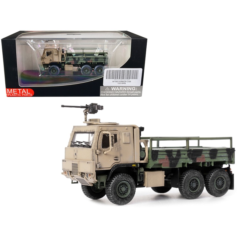 M1083 MTV (Medium Tactical Vehicle) Armored Cab Cargo Truck with Turret NATO Camouflage “US Army” “Armor Premium” Series 1/72 Diecast Model by Panzerkampf