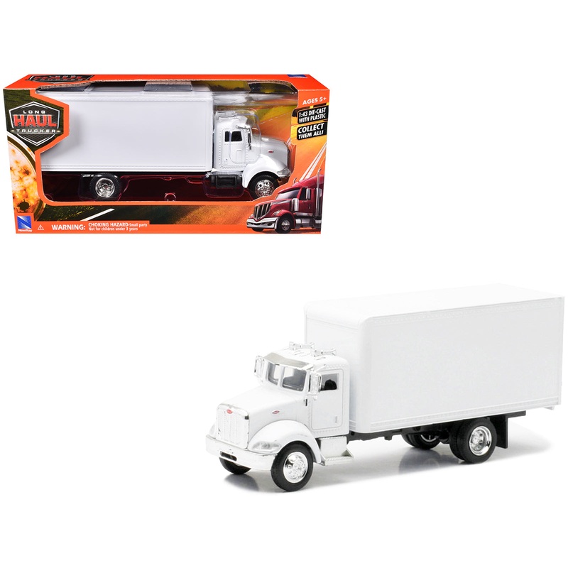 Peterbilt Utility 335 Box Truck White 1/43 Diecast Model by New Ray