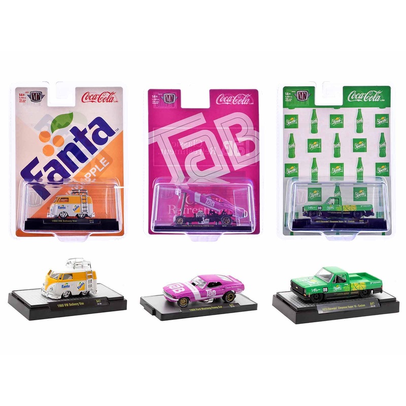 “Sodas” Set of 3 pieces Release 47 Limited Edition to 9250 pieces Worldwide 1/64 Diecast Model Cars by M2 Machines