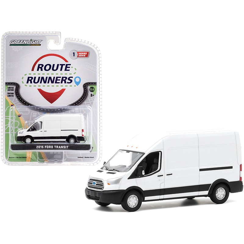 2015 Ford Transit High Roof Van Oxford White “Route Runners” Series 1 1/64 Diecast Model by Greenlight