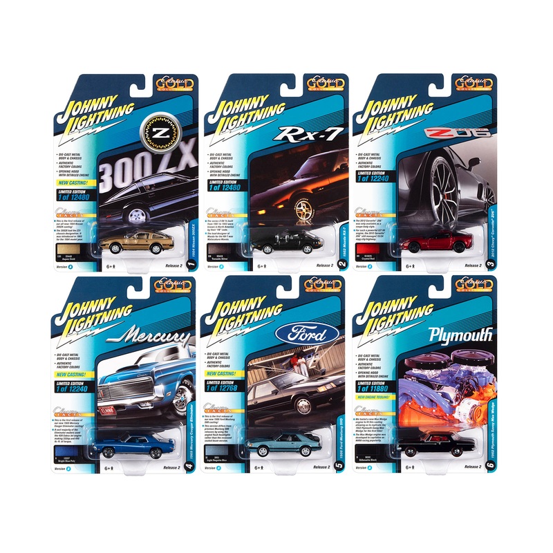 “Classic Gold Collection” 2022 Set A of 6 Cars Release 2 1/64 Diecast Model Cars by Johnny Lightning