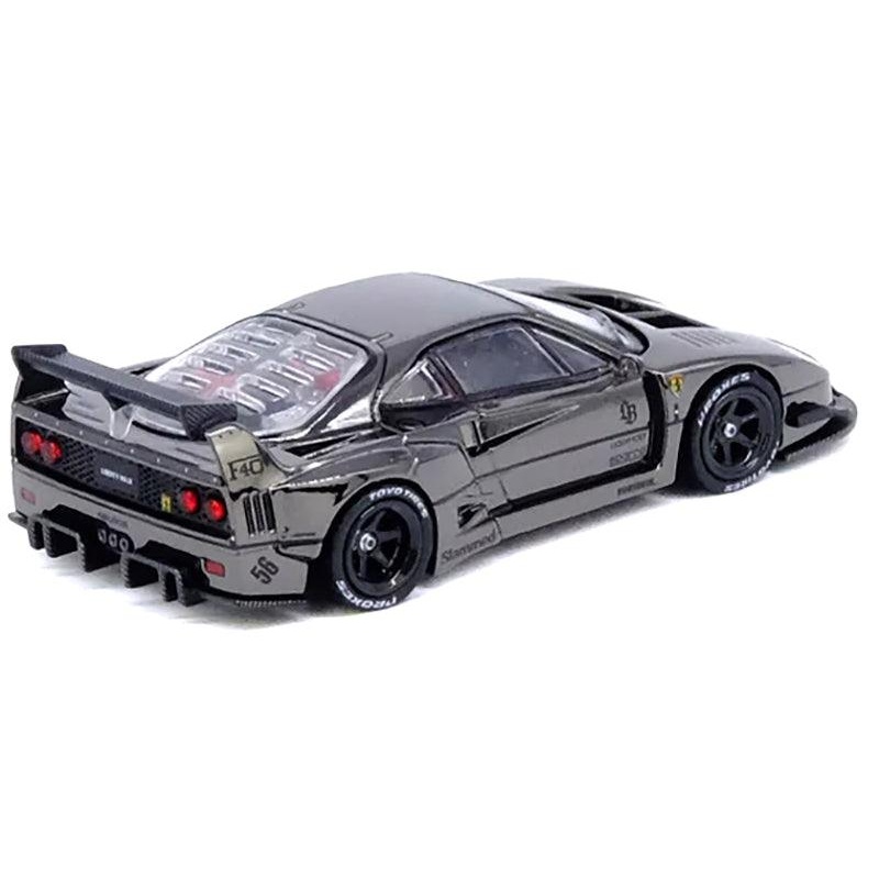 LBWK (Liberty Walk) F40 Chrome Black 1/64 Diecast Model Car by Inno Models