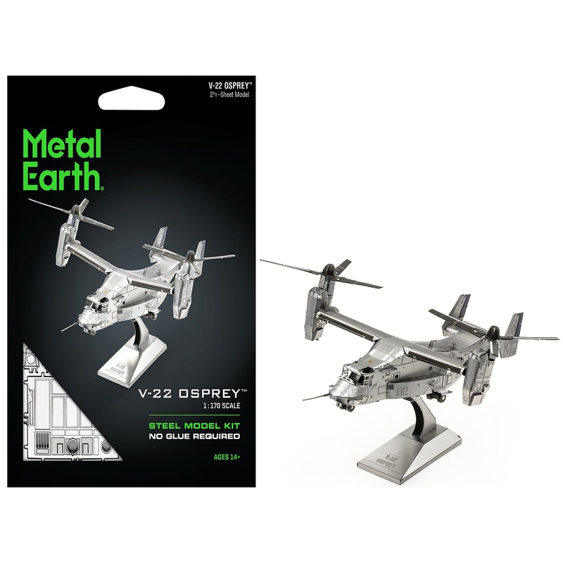 Model Kit Bell Boeing V-22 Osprey Aircraft “United States Military” (Challenging Difficulty) Steel Model by Metal Earth