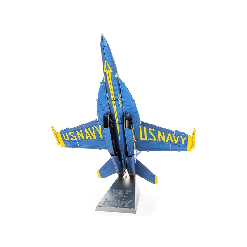 Model Kit Boeing F/A-18 Super Hornet Fighter Aircraft “Blue Angels #5” United States Navy (Challenging Difficulty) Steel Model by Metal Earth