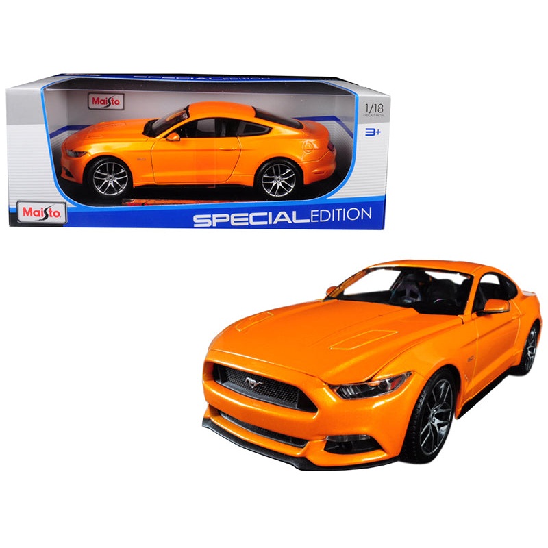 2015 Ford Mustang GT 5.0 Orange Metallic “Special Edition” 1/18 Diecast Model Car by Maisto