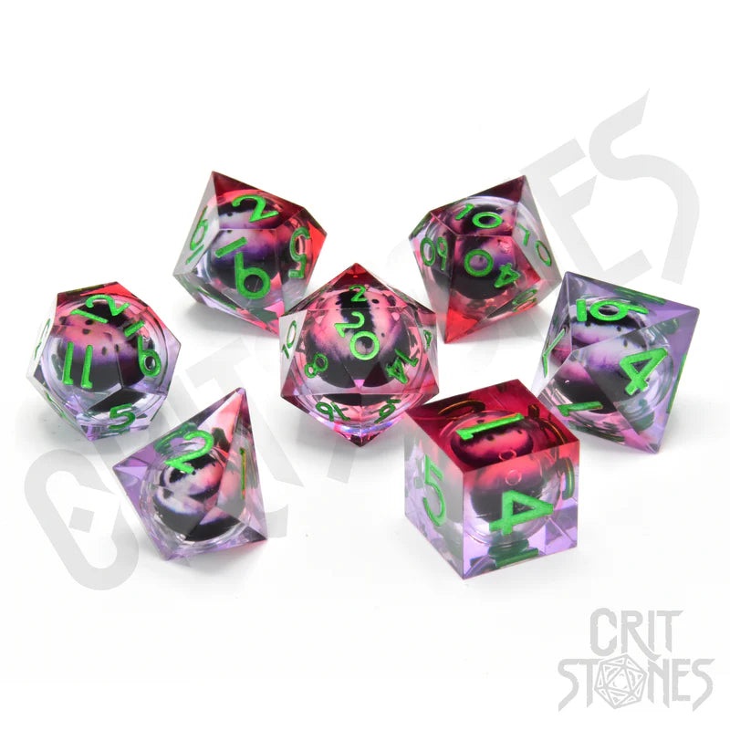 CritStones – Resin RPG Dice Set – Poison Ivy Vision Floating Eye