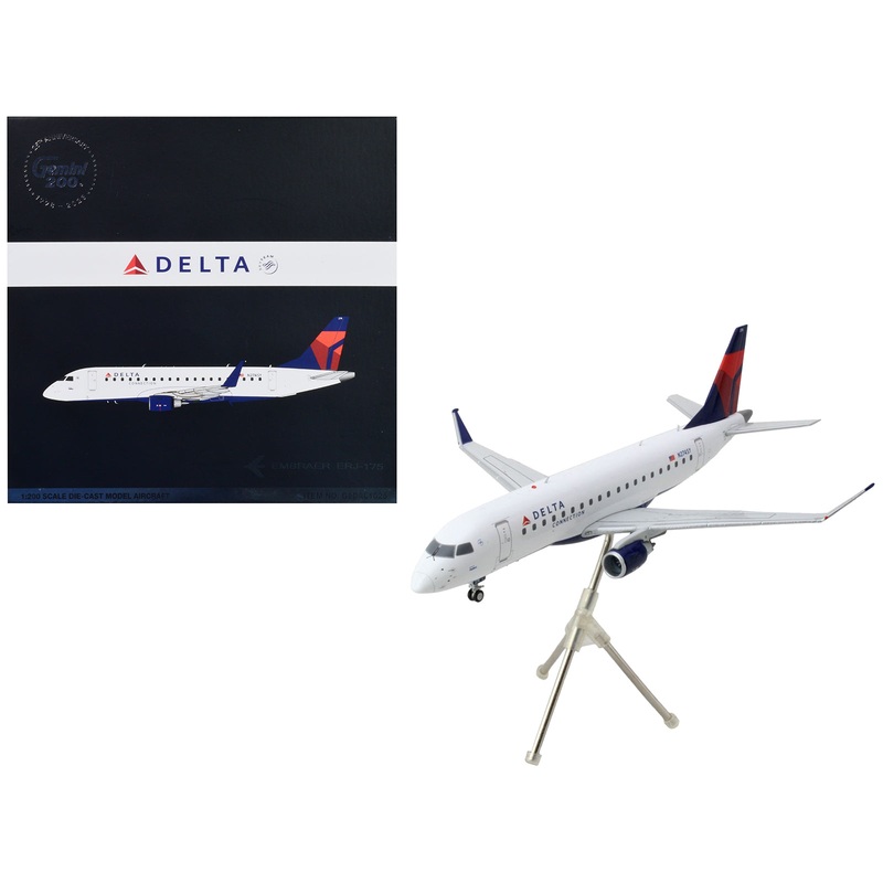 Embraer ERJ-175 Commercial Aircraft “Delta Connection” White with Blue and Red Tail “Gemini 200” Series 1/200 Diecast Model Airplane by GeminiJets