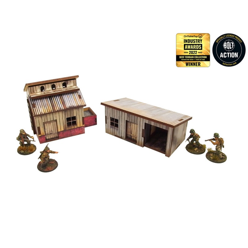 Micro Art Studio – WW2 Normandy Small Sheds w. Dovecote Pre-painted (H00129)
