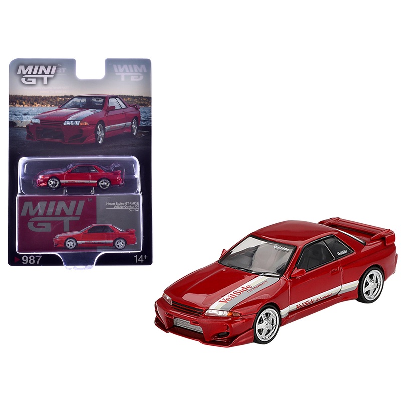 Nissan Skyline GT-R (R32) RHD (Right Hand Drive) “Veilside Combat C-I” Gem Red Metallic Limited Edition 1/64 Diecast Model Car by Mini GT
