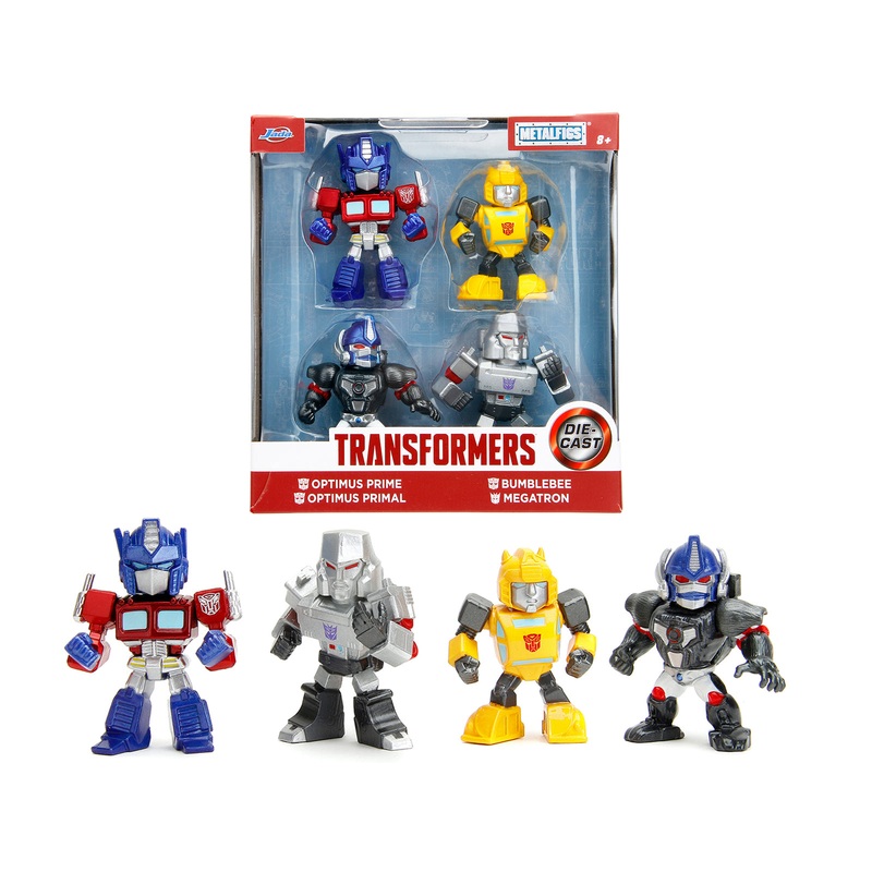 Set of 4 Diecast Figures “Transformers” TV Series “Metalfigs” Series Diecast Models by Jada
