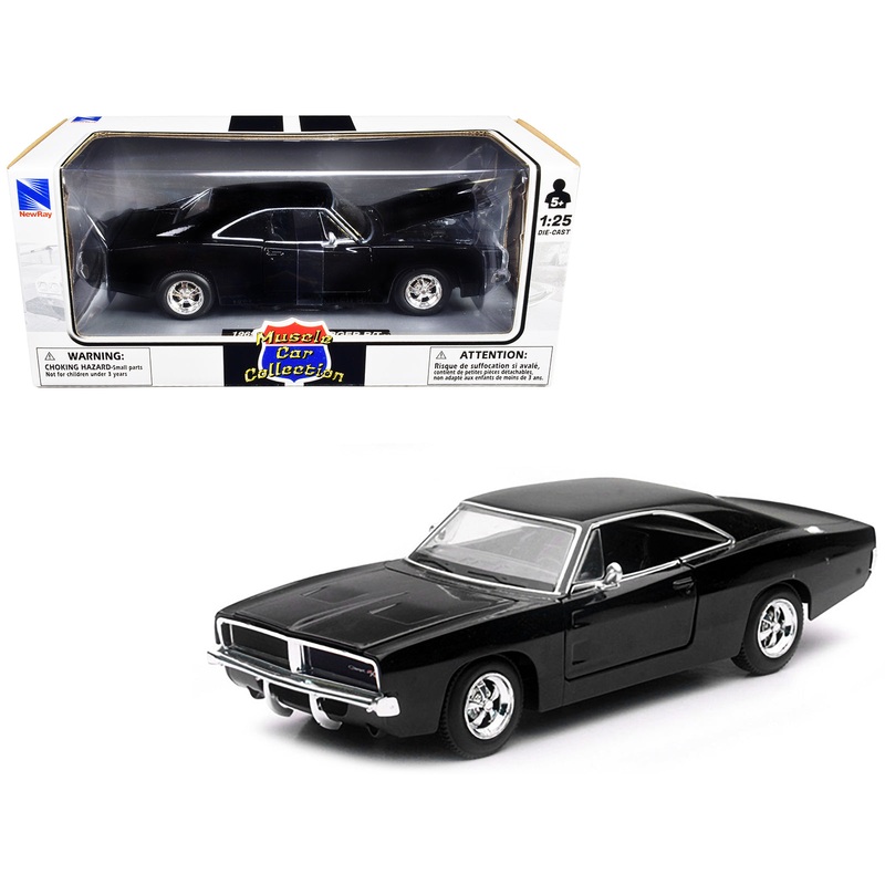 1969 Dodge Charger R/T Black “Muscle Car Collection” 1/25 Diecast Model Car by New Ray