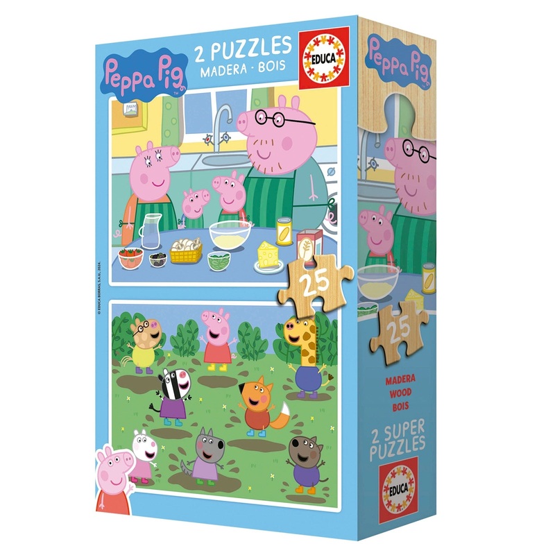 Educa – Peppa Pig (2x25pc) (Wooden Puzzle)