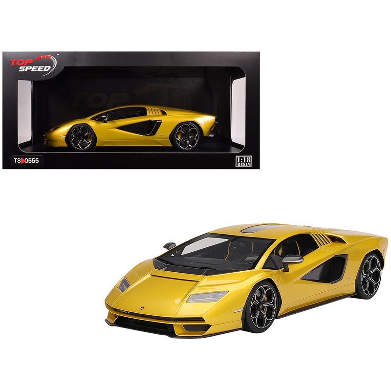 Lamborghini Countach LPI 800-4 New Giallo Orion Gold Metallic 1/18 Model Car by Top Speed